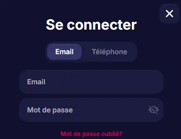 Inloggedeelte – toegang tot spelersaccount